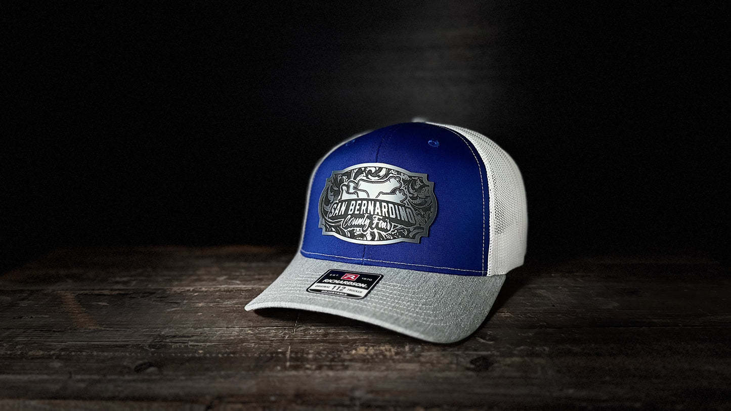 RICHARDSON 112 BLUE/HEATHER GREY/WHITE PATCH CAP