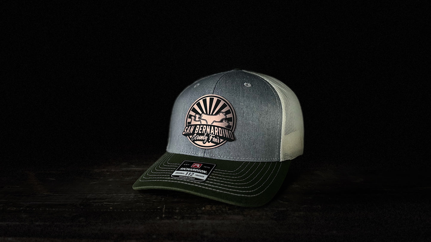 RICHARDSON 112 HEATHER GREY/GREEN PATCH CAP